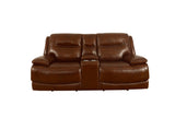 Parker House Parker Living Colossus - Napoli Brown Power Reclining Console Loveseat Napoli Brown Top Grain Leather with Match (X) MCOL#822CPHZ-NBR