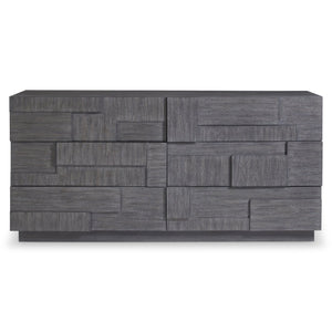 Bernhardt Bernhardt Lancer Dresser In Bracken Mahogany — Sculptural Patchwork Fronts, 6 Push-Open Drawers, 72" 347054