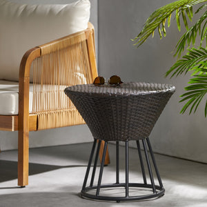 Christopher Knight Home® - Noble House - Crete Multibrown Wicker Outdoor Accent Table