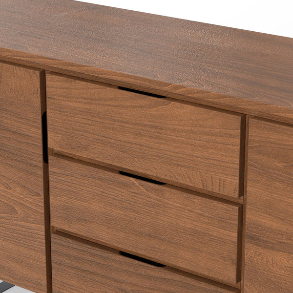 English Elm Lowry Sideboard Buffet - Handcrafted Walnut Veneer With Modern Industrial Design & Ample Storage B136P158873