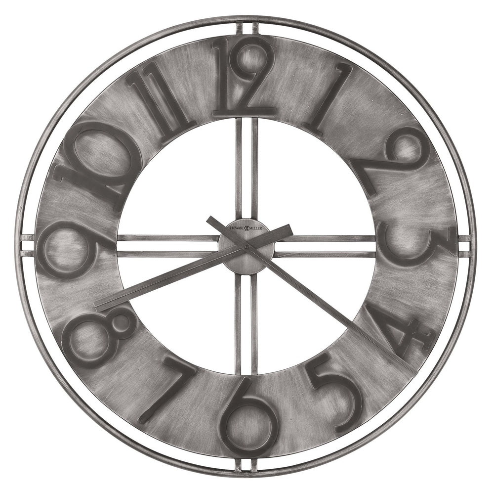 Hekman Furniture 625769 Stunning Wrought-iron Wall Clock With Brushed Aged Silver Finish And Easy-to-read Numerals  River Oversized Gallery Wall Clock 625769