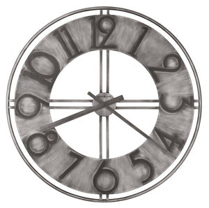 Hekman Furniture 625769 Stunning Wrought-iron Wall Clock With Brushed Aged Silver Finish And Easy-to-read Numerals  River Oversized Gallery Wall Clock 625769