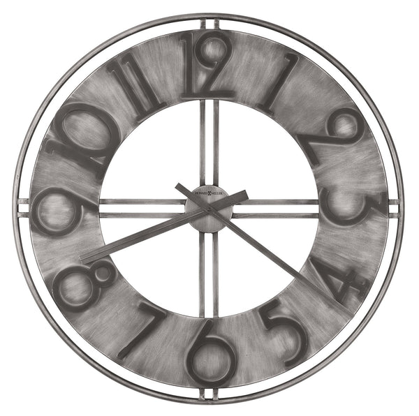 Hekman Furniture 625769 Stunning Wrought-iron Wall Clock With Brushed Aged Silver Finish And Easy-to-read Numerals  River Oversized Gallery Wall Clock 625769