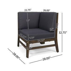 English Elm Perla Armless Accent Chair Tailored Low Profile Upholstered Seat for Living Room Dark Grey 58941.00L-R-CON-M2 GDGRY