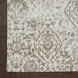 Nourison Damask DAS06 Machine Made Power-loomed Borderless Design Indoor Only Farmhouse Vintage Rug Ivory, White 100% Polyester 99446731296