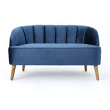 Christopher Knight Home® - Noble House - Amaia Mid-Century Modern Velvet Sofa with Seashell Backrest