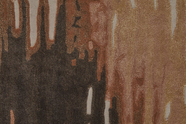 Feizy Rugs Anya Modern Watercolor-inspired Hand-tufted Wool And Viscose Rug For Contemporary Spaces Red,Brown,Orange Wool,Viscose Any8883frstbrnh00