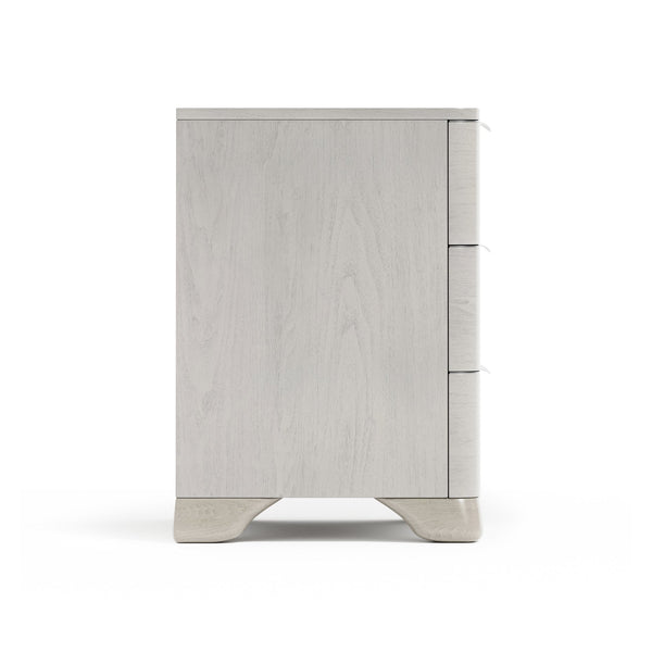 Bernhardt Bernhardt Sereno Walnut Nightstand With 3 Soft-Close Drawers, Usb Charging & Nickel Pulls – Rustic Modern 329219