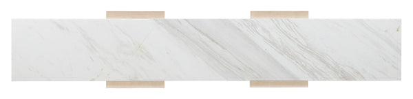 Hooker Furniture Westwood Volakas Stone Console Table With Slim Rectangular Profile, Oak Veneer Finish & Open Shelf 6133-85004-80