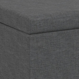 English Elm Avalon Extra Large Storage Ottoman Bench - Slate Grey Upholstered Seat With Hidden Compartment B136P158658