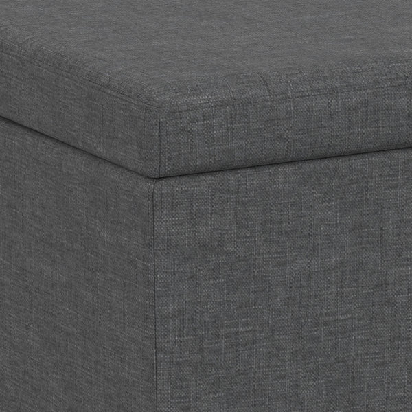 English Elm Avalon Extra Large Storage Ottoman Bench - Slate Grey Upholstered Seat With Hidden Compartment B136P158658