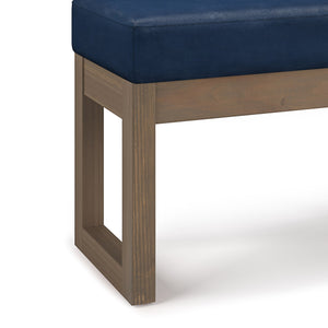 English Elm Milltown Contemporary Distressed Dark Blue Footstool Ottoman - Versatile Accent Bench For Any Space B136P159086