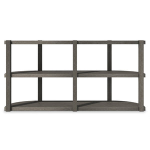 Bernhardt Bernhardt Prado Porcini Console Table — Rustic Modern 68"W Curved-Front Shelves, Solid Wood Finish 324910B