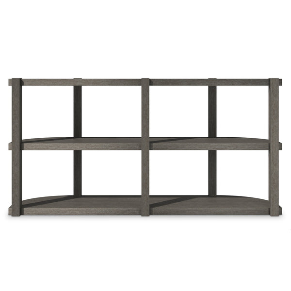 Bernhardt Bernhardt Prado Porcini Console Table — Rustic Modern 68"W Curved-Front Shelves, Solid Wood Finish 324910B