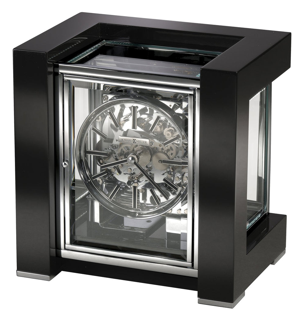 Hekman Furniture 630270 Elegant Park Avenue Mantel Clock With Key-wound Triple-chime, Polished Chrome & Black Finish Gloss Black Park Avenue Mantel Clock 630270