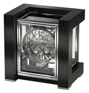 Hekman Furniture 630270 Elegant Park Avenue Mantel Clock With Key-wound Triple-chime, Polished Chrome & Black Finish Gloss Black Park Avenue Mantel Clock 630270