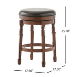 Christopher Knight Home® - Noble House - - Backless 25.5" Faux Leather Swivel Counter Stools, Set Of 2, Chocolate Brown