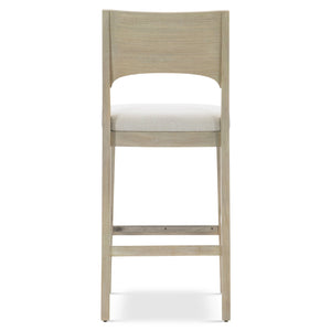 Bernhardt Bernhardt Solaria Bar Stool With Dune Ash Frame, Upholstered Slip Seat & Shiny Nickel Kick Plate 310588