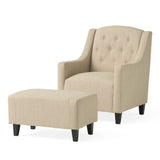 Christopher Knight Home® - Noble House - Elaine Tufted Fabric Chair and Ottoman