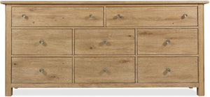 Hooker Furniture Driftwood Buckboard Eight-Drawer Dresser With Cedar-Lined Drawers, Jewelry Tray & Rustic Distressing Light Wood 6820-90202-80
