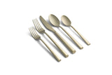 Cambridge Toya 20-Piece Flatware Set, Hammered Champagne Finish, Stainless Steel