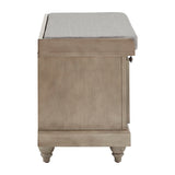 Homelegance By Top-Line Nikita Storage Bench with Linen Seat Cushion Grey Wood