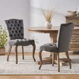 Christopher Knight Home® - Noble House - Moira Charcoal velvet Dining Chairs (Set of 2)