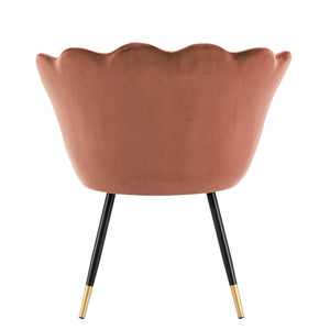 Homelegance By Top-Line Hadleigh Black and Gold Metal Leg Velvet Seashell Accent Chairs (Set of 2) Pink Velvet