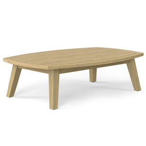English Elm Parkside Handcrafted Outdoor Coffee Table in Light Teak – Solid Acacia, Slatted Top, Durable Style B136P159370