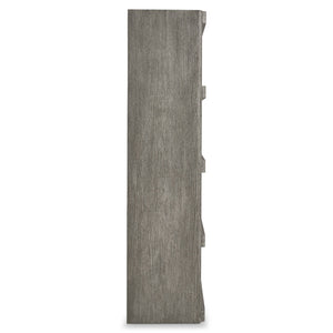Bernhardt Bernhardt Monolith Etagere — Wire-Brushed Puma Oak Shelves, Rustic Modern Display Unit 46"X19"X76" 343812