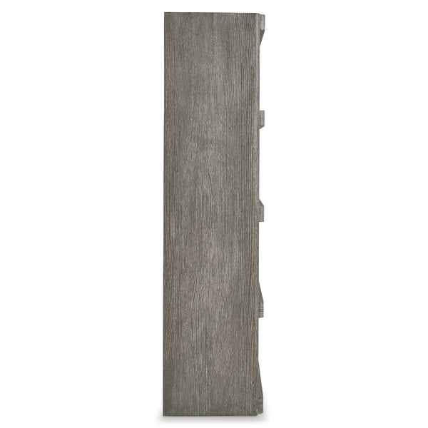 Bernhardt Bernhardt Monolith Etagere — Wire-Brushed Puma Oak Shelves, Rustic Modern Display Unit 46"X19"X76" 343812