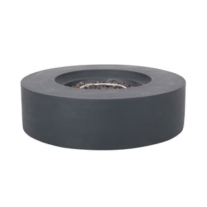English Elm Lightweight Concrete Round Outdoor Fire Pit 50000 Btu Modern Low Profile Dark Gray 59240.00-50K