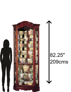 Hekman Furniture 680249 Jamestown Curio Cabinet - Elegant Hardwood Display With Adjustable Glass Shelves & Lighting Windsor Cherry Jamestown Corner Curio Cabinet 680249