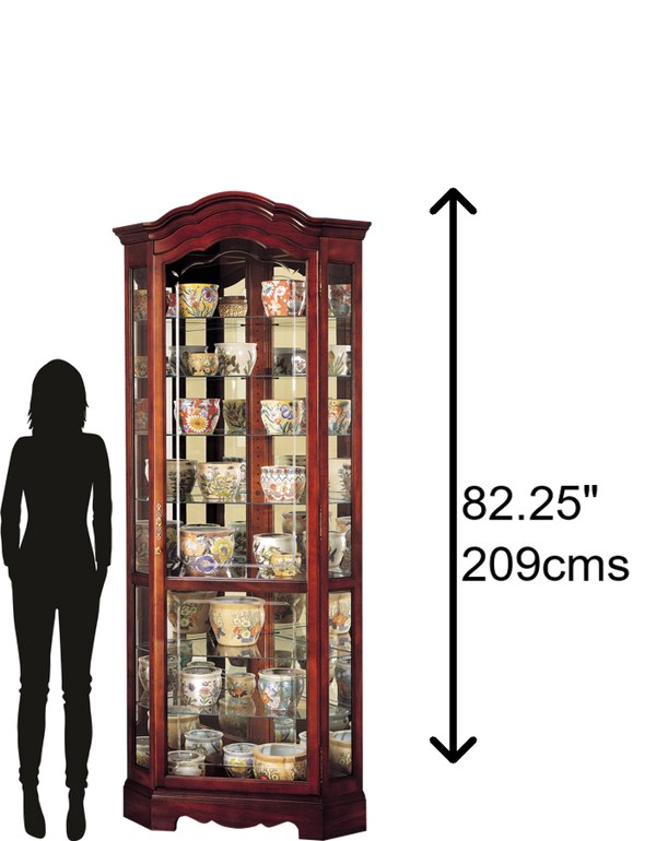 Hekman Furniture 680249 Jamestown Curio Cabinet - Elegant Hardwood Display With Adjustable Glass Shelves & Lighting Windsor Cherry Jamestown Corner Curio Cabinet 680249