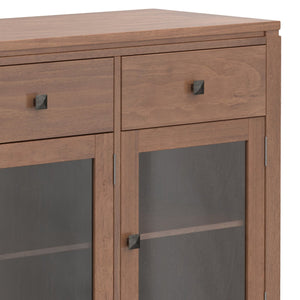 English Elm Cosmopolitan Sideboard Buffet - Handcrafted Medium Saddle Brown With Modern Design & Storage Solutions B136P158548