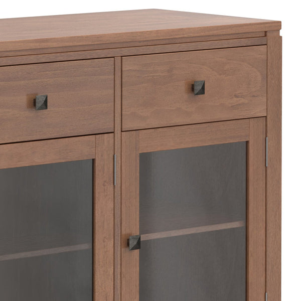 English Elm Cosmopolitan Sideboard Buffet - Handcrafted Medium Saddle Brown With Modern Design & Storage Solutions B136P158548