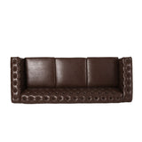 Christopher Knight Home® - Noble House - Parkhurst Tufted Chesterfield Faux Leather 3 Seater Sofa