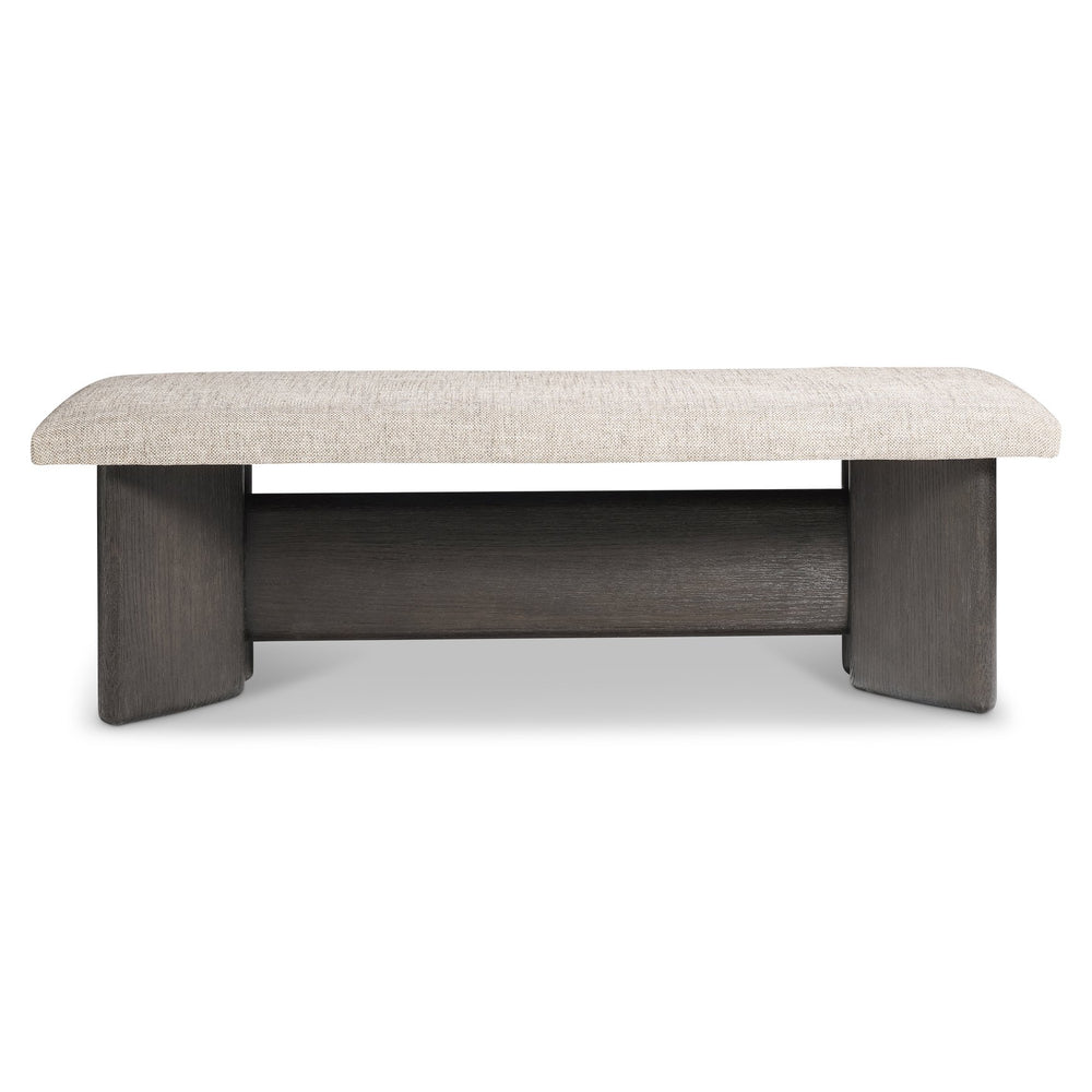 Bernhardt Bernhardt Geneve Sculptural Oak Upholstered Bench for Entryway or Bedroom End 392508