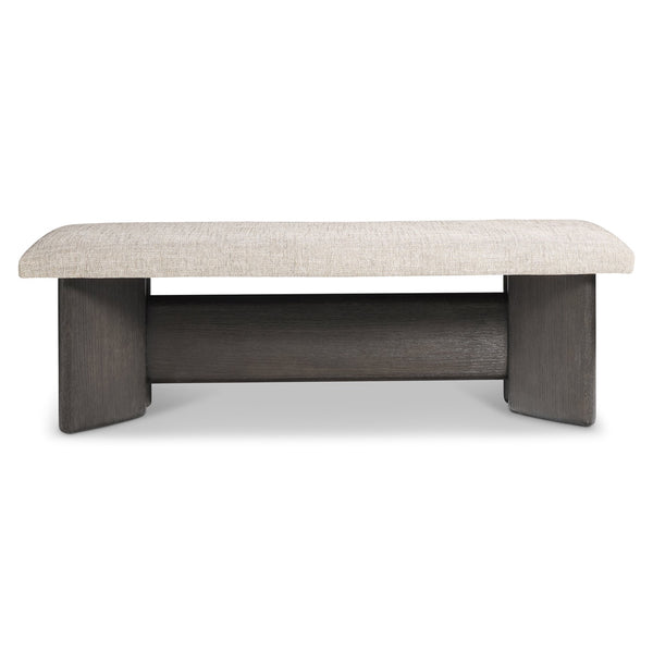 Bernhardt Bernhardt Geneve Sculptural Oak Upholstered Bench for Entryway or Bedroom End 392508