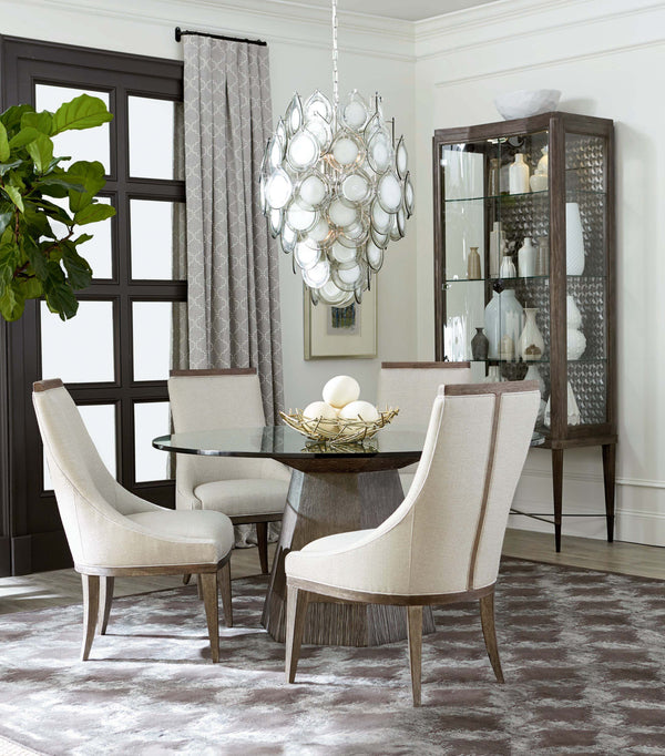 A.R.T. Furniture Geode Gem Sling Dining Chair - Contemporary Comfort With Kona Finish And Stylish Exposed Wood Details Gray, Brown Pine Solids And Flat Cut Oak Veneers 238204-2303