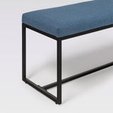 48" Upholstered Bench with Metal Base Denim B48UPNTBDN Walker Edison