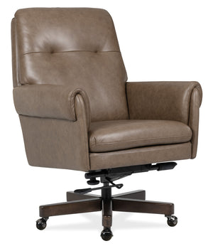 Hooker Furniture Lenora Top-grain Leather Executive Chair Tufted Back Swivel Home Office Seating EC846-088