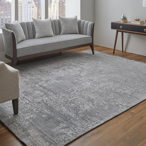 Feizy Rugs Eas6989f Eastfield Artisanal Hand-woven Viscose And Wool Abstract Rug - Modern Style For Any Space Gray Viscose,Wool Eas6989fdgy000e10