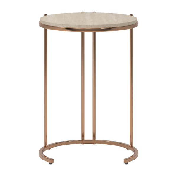 Homelegance By Top-Line Annika Champagne Gold Finish Side Table Champagne Gold Metal