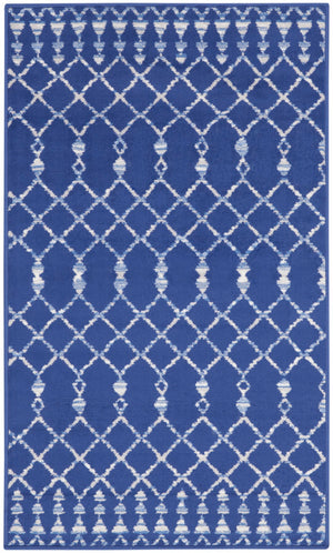 Nourison Whimsicle WHS02 Machine Made Power-loomed No Border Indoor Only Bohemian Farmhouse Rug Navy, Navy 100% Polypropylene 99446831071