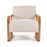 VIG Furniture Modrest Sada - Mid-Century Modern Beige Linen + Chestnut Accent Chair VGRH-RHS-AZHT04