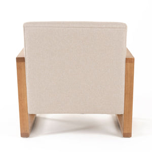 VIG Furniture Modrest Sada - Mid-Century Modern Beige Linen + Chestnut Accent Chair VGRH-RHS-AZHT04