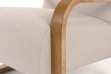 VIG Furniture Modrest Sada - Mid-Century Modern Beige Linen + Chestnut Accent Chair VGRH-RHS-AZHT04