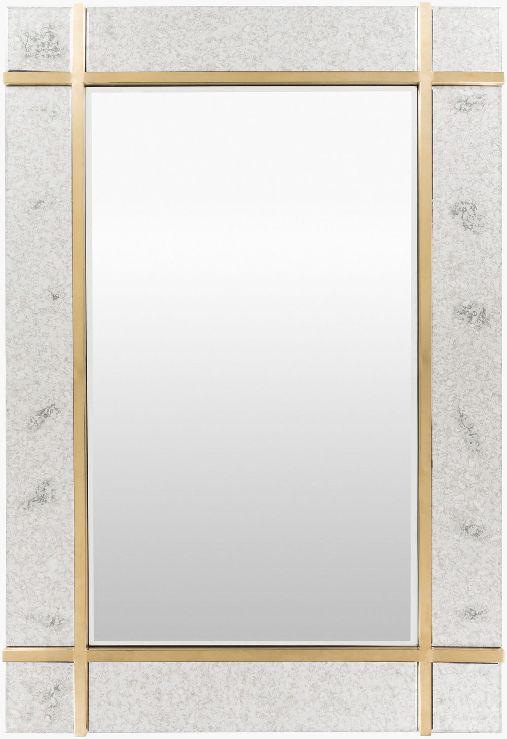 Surya Sadler 48"H X 33"W Accent Mirror - Modern Versatile Glass Decor For Stylish Open Spaces Frame, Gold Glass Sae002-3348