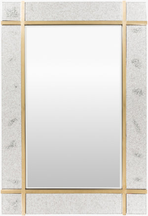 Surya Sadler 48"H X 33"W Accent Mirror - Modern Versatile Glass Decor For Stylish Open Spaces Frame, Gold Glass Sae002-3348